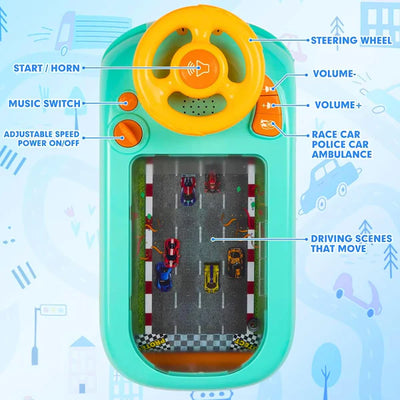 Simulation Driving Steering Wheel & Car Racing Toys For Kids